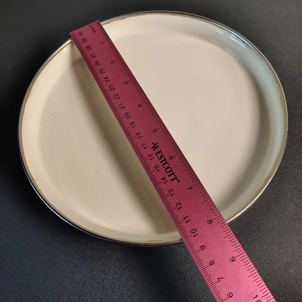 Vintage Enamel Pot Lid 7.75